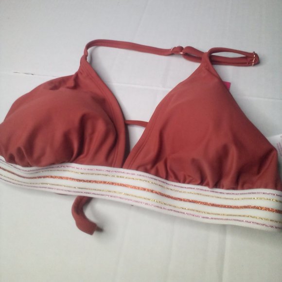 Xhilaration Swim Bikini Top D/DD Brown - Picture 1 of 11